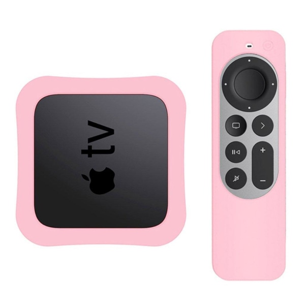 Apple TV 4K (2021) digisovitin + ohjaimen silikonisuojus - Pinkki Pink