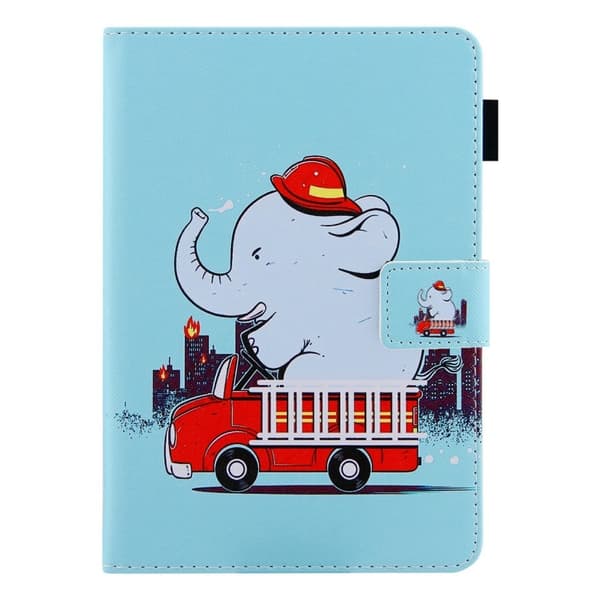 Amazon Kindle Paperwhite 5 (2021) coolt PU-läderfodral med mönsterutskrift - Elefant Blå