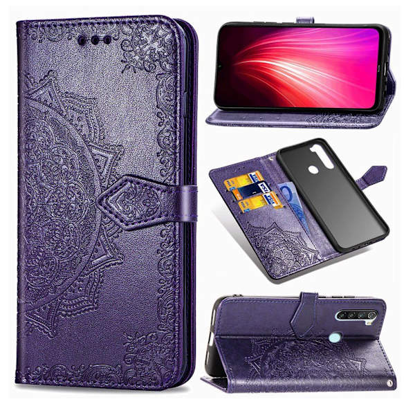 Mandala Xiaomi Redmi Note 8 Flip etui - Lilla Purple