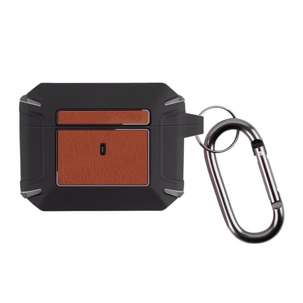 AirPods 3 læderetui med spænde - Sort / Brun Brown