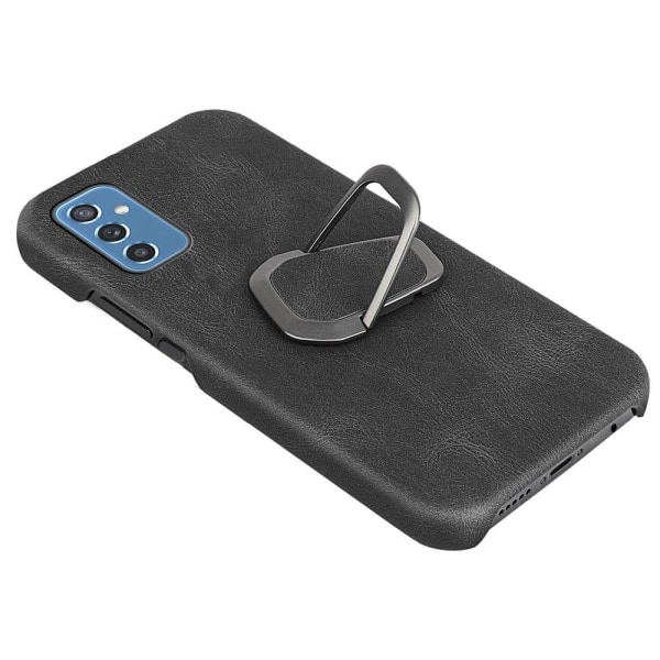 Stötsäkert läderfodral med oval kickstand för Samsung Galaxy M52 5G - Lila Lila