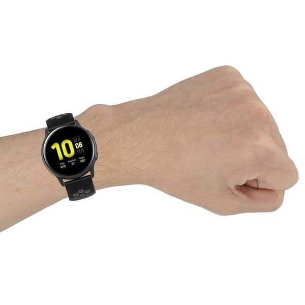 Samsung Galaxy Watch Active / Active 2 - 40mm / 44mm tofarvet Urrem - Sort / Grå Black