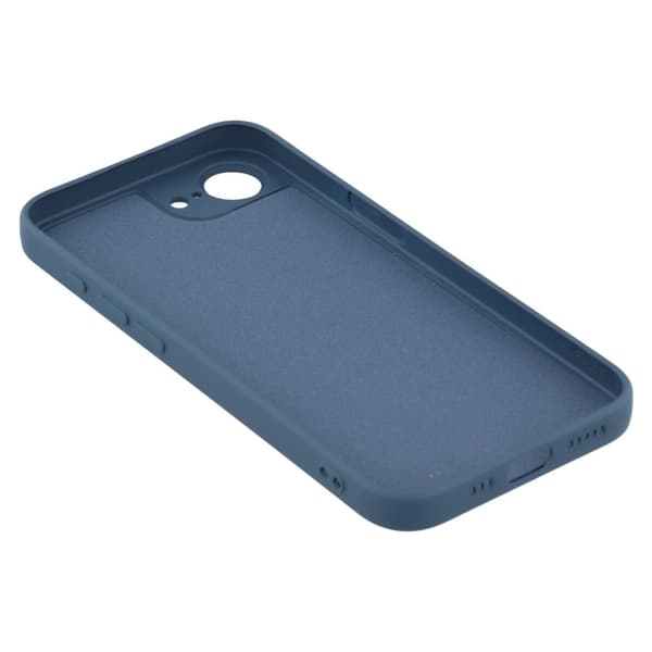 iPhone 16e Fodral Flexibel baksida Mjuk Anti-rep Fiberfoder Telefonskal - Safir Blå