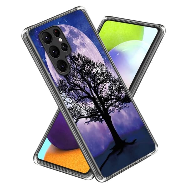 Deco Samsung Galaxy S24 Ultra skal - Träd Och Måne Lila