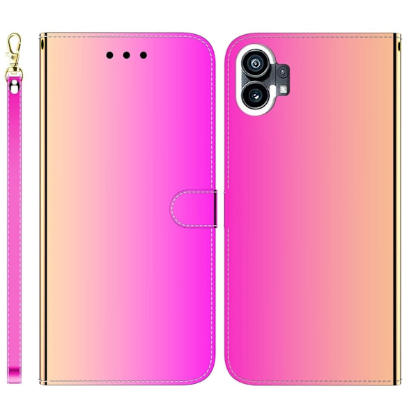 Mirror Nothing Phone (1) Flip Etui - Rose Pink