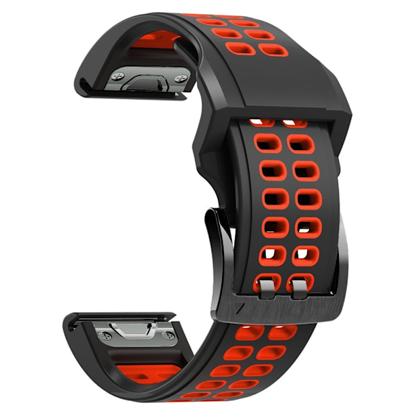 Garmin Fenix 7X klockarmband i silikon med dubbla färger - Svart / Röd Röd