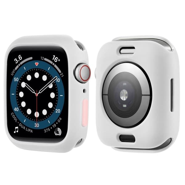 Apple Watch (41mm) candy color button TPU cover - Hvid / Lyserød White
