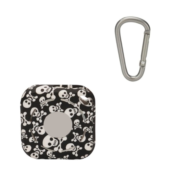 AirTags cool pattern silicone case with buckle - Skull Black