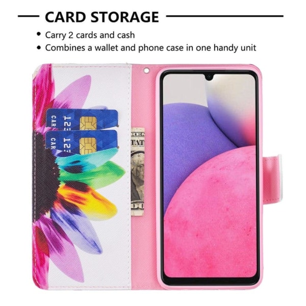 Wonderland Samsung Galaxy A33 5G Flip Etui - Solsikke Multicolor