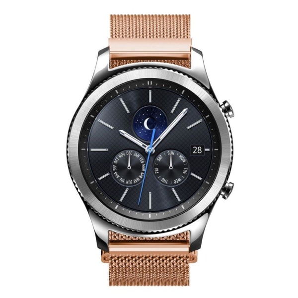 Samsung Gear S3 Frontier / S3 urlänk smartklocka rostfri stål klocka meshlänk - Rosenguld Rosa