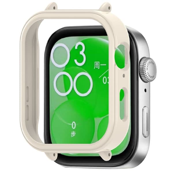 Huawei Watch Fit 3 Anti-Collision Bumpresistent Watch Case 20mm Strap Connection Frame - Retro Hvid White
