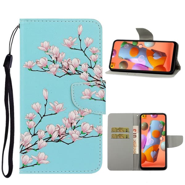 Wonderland Huawei P40 Lite E veske - Rosa blomster Multicolor