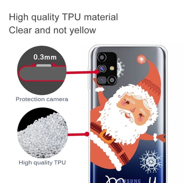 Juleveske til Samsung Galaxy M51 - Julenissen / Snøfnugg Red