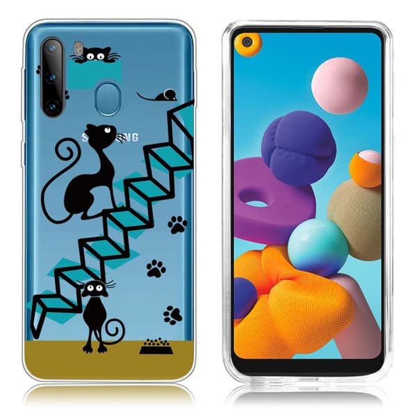 Deco Samsung Galaxy A21 skal - Fotavtryck Svart