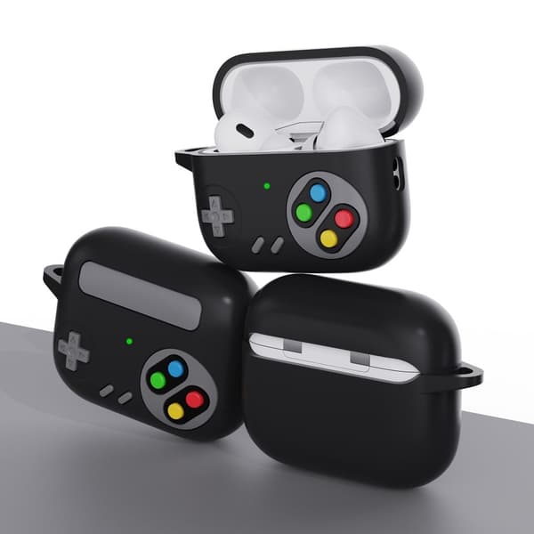 AirPods Pro 2 -pelikonsolimotiivin silikonisuojus soljella - Musta Black