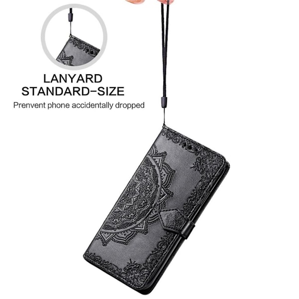 Mandala läder Samsung Galaxy A32 fodral - Svart Svart