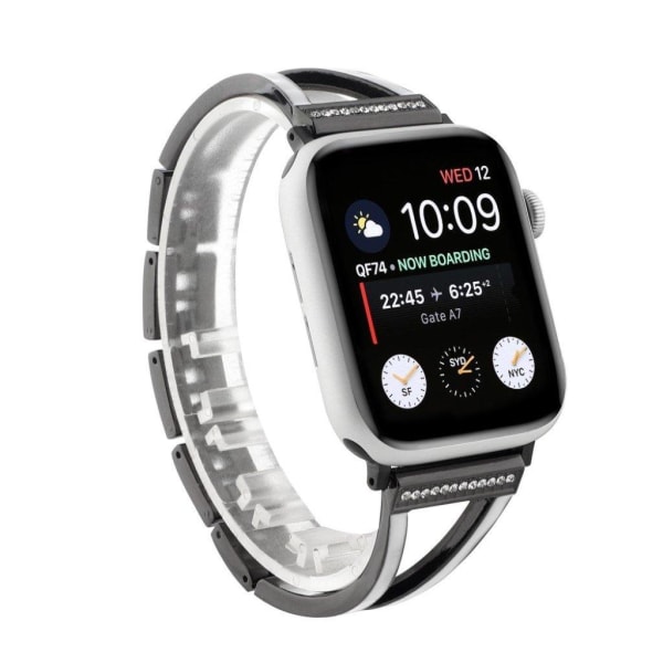 Rhinestone stainless steel watch band for Apple Watch Series 6 / Svart