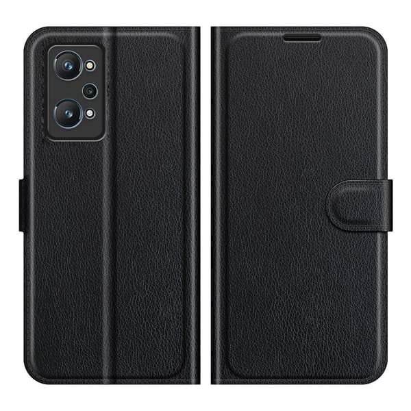 Klassisk Realme GT2 / Realme GT Neo2 flip etui - Sort Black