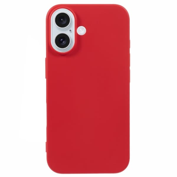 iPhone 16 Plus fleksibelt etui med blød fiberforing, ridsefast telefon cover - Rød Red