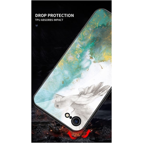 Fantasy Marble iPhone SE 2020 deksel - Flygende due Multicolor