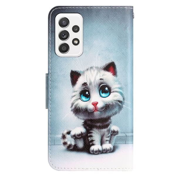 Wonderland Samsung Galaxy A53 5G Flippetui - Blåe Øyne Katt Blue