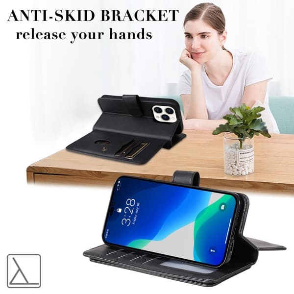 10-slot Lommebok Etui til iPhone 14 Pro - Svart Black