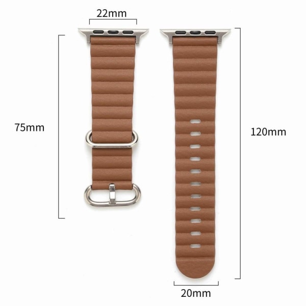 Apple Watch Series 8 (45mm) / Watch Ultra klockarmband i äkta läder - Ljusrosa Rosa