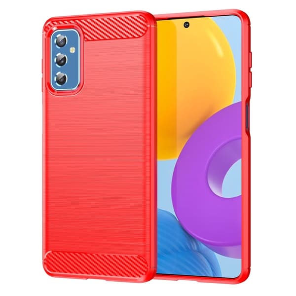 Carbon Flex Suojakotelo Samsung Galaxy M52 5G - Punainen Red