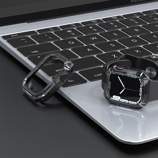 Apple Watch 40mm dobbeltfarvet cover - Gennemsigtig Sort / Sort Black