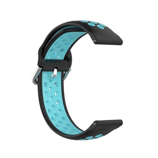 Ticwatch GTX / Pro tofarvet silikone urrem - Sort / Blågrøn Blue