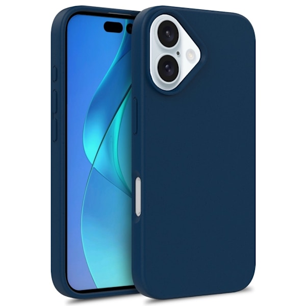For iPhone 16 Plus-etui Hvetestrå + TPU-telefondeksel Komposterbart - Blå Blue