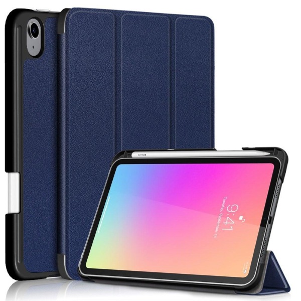 iPad Mini 6 (2021) slim tri-fold PU leather flip case with pen s Blå