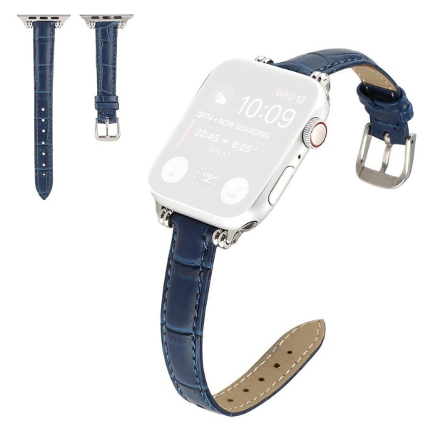 Apple Watch 42mm - 44mm med perledekoration og læderrem med bamb Blue