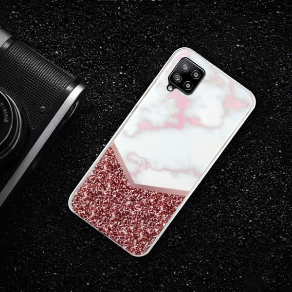 Glitter Samsung Galaxy A42 5G skal - Vit Vit