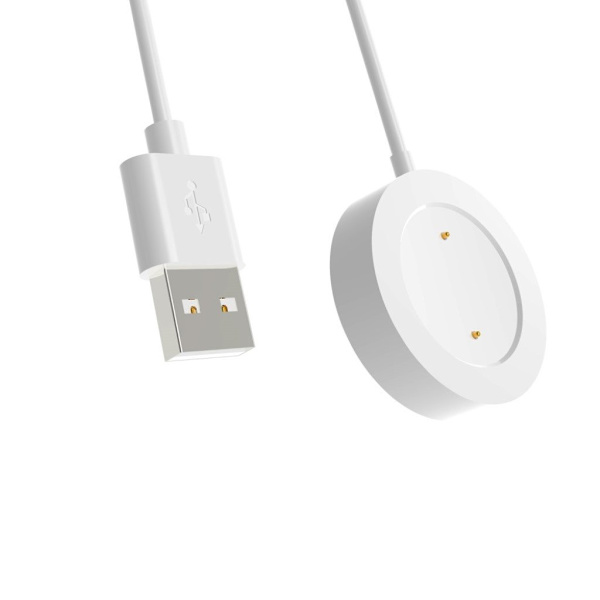 1 m USB-lading + dockingstasjon for Haylou RS3 / LS04 Solar - Hvit White