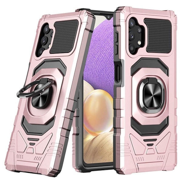 Slitstarkt hårdplastskal med mjuk insida och kickstand för Samsung Galaxy M32 5G / A32 5G - Roséguld Rosa