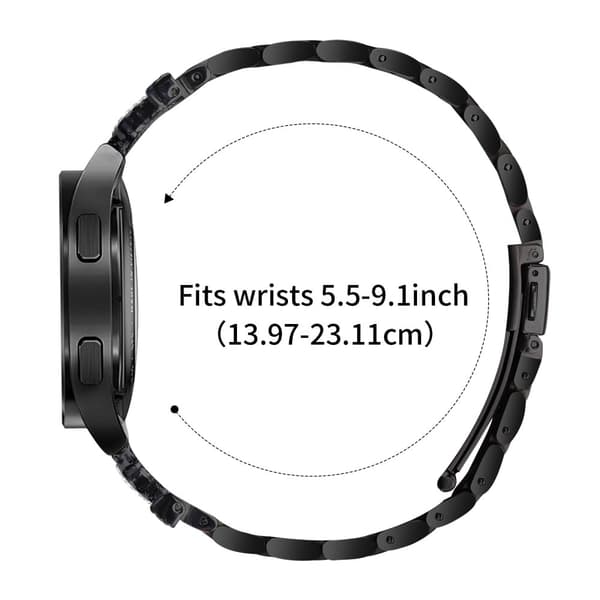 Huami Amazfit GTS 2 urrem i rustfrit stål med kroneform og rhinestone dekoration - Sort Black