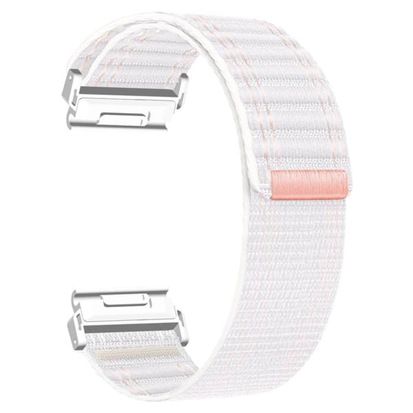 26mm Klockarmband Garmin Fenix 8 51mm / 7X / 6X / 5X Armband Titanium Nylon Loop Handledsrem - Vit Rosa / Vit Vit