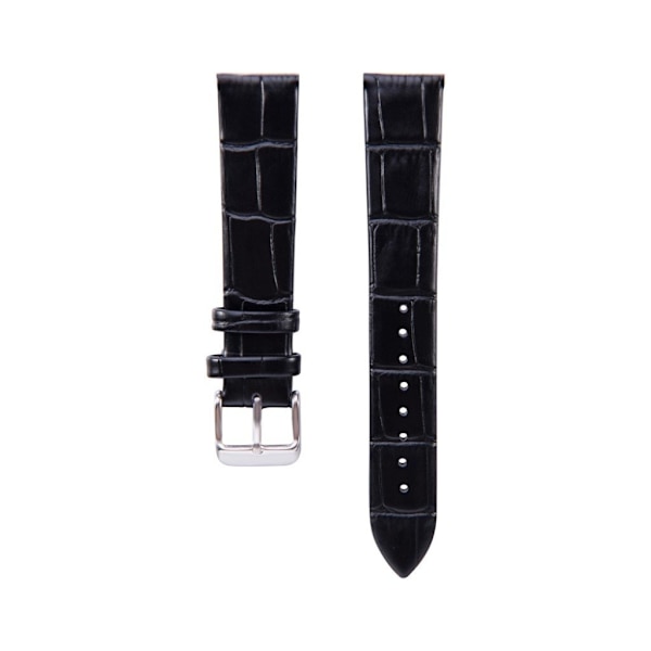 Samsung Galaxy Watch Active 20mm krokodille ægte urrem - Sort Black