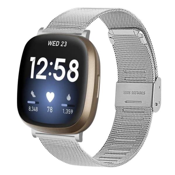 Fitbit Sense / Versa 3 milanolaisen kellon hihna - Hopea Silver grey