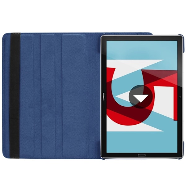 Huawei MediaPad M5 10/M5 10 (Pro) skyddshölje PU läder skyddande stående läge litchi textur - Mörkblå Blå