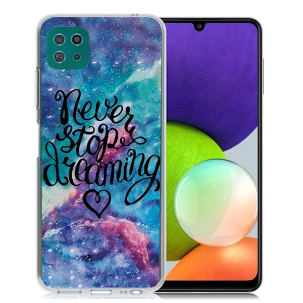 Deco Samsung Galaxy A22 5G Suojakotelo - Never Stop Dreaming Multicolor
