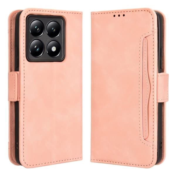 Modernt Xiaomi 14T fodral med plånbok - Rosa Rosa