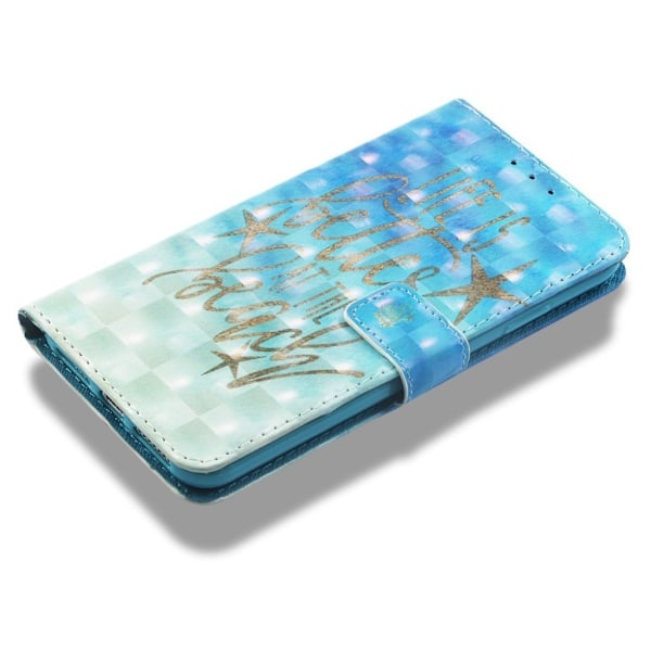 iPhone Xs Max flip case i mønstret læder - Citatmønster Multicolor