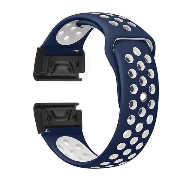 Garmin Fenix 5 tvåfärgat klockband av silikon - Babyblå / Vit multifärg