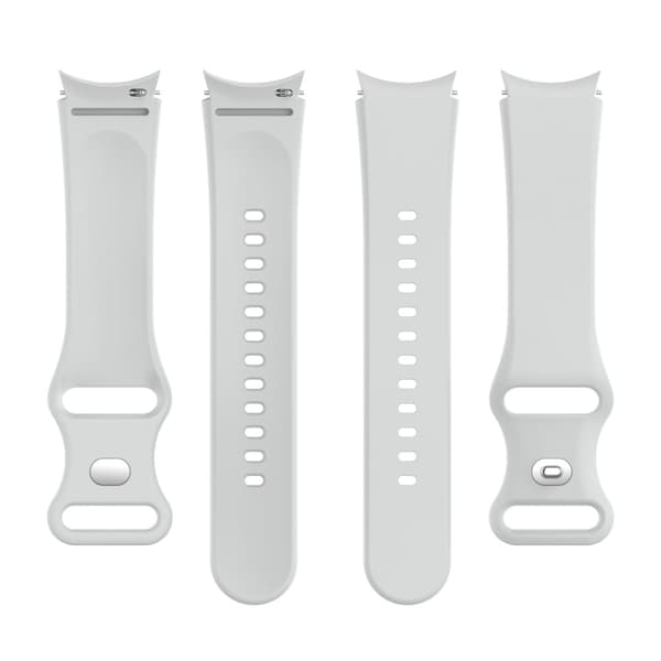 20 mm enkel silikoneurrem til Samsung Galaxy Watch 4 - Lysegrå Silver grey