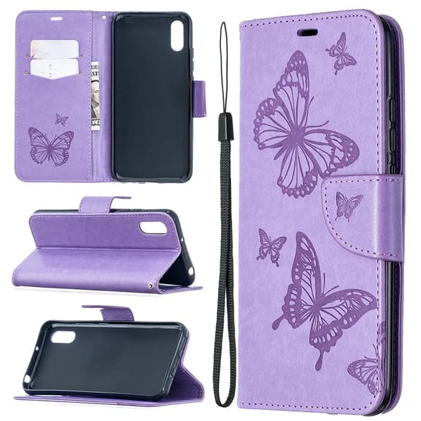 Butterfly Xiaomi Redmi 9A Flippetui - Lilla Purple