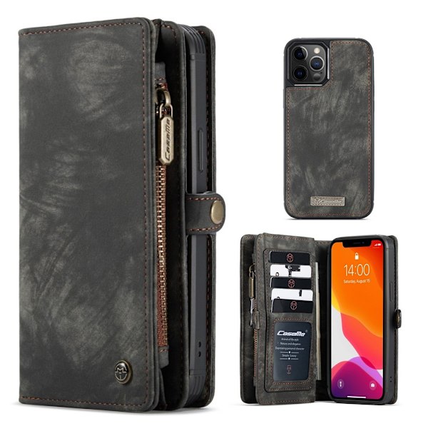 CaseMe iPhone 12 Pro Max fodral med blixtlås - Svart Svart