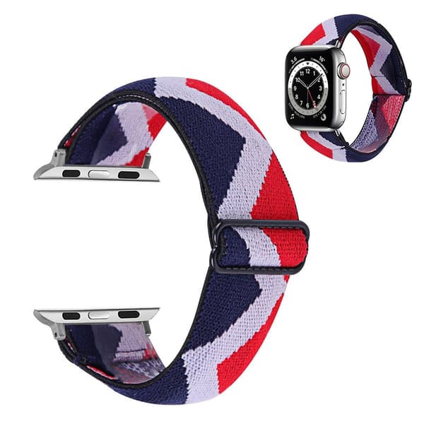 Apple Watch Series 6 / 5 44 mm nylonmønsterarmbånd - Blå / Hvit / Hvit Multicolor