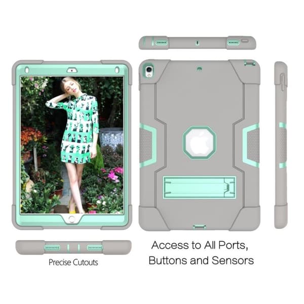 iPad Air (2019), jordet hybrid deksel - Grå / Cyan Silver grey